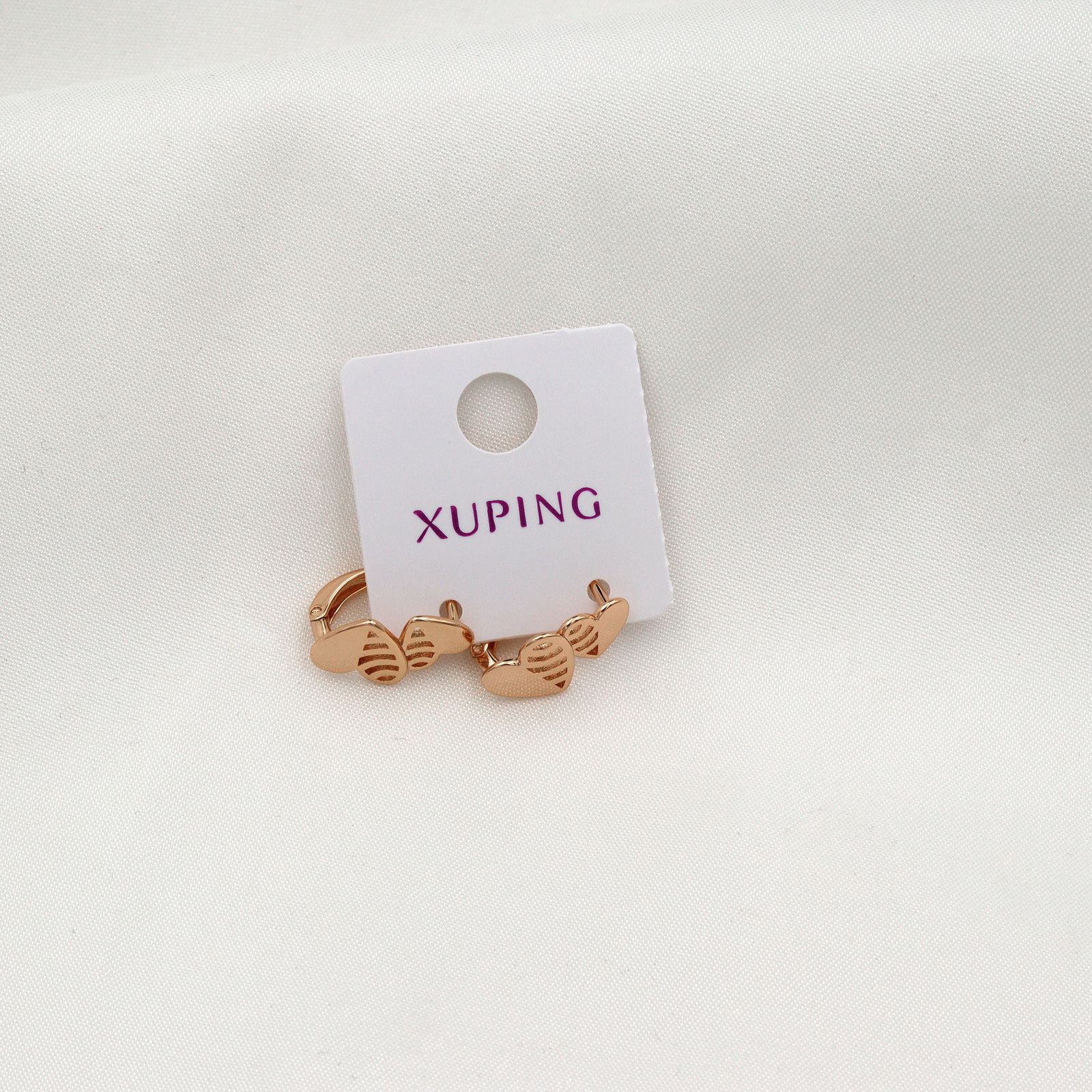 گوشواره زنانه ژوپینگ مدل دو قلبی کد TE-208 - - 2