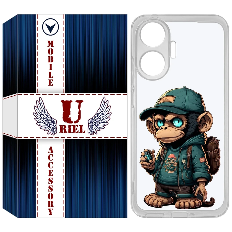 کاور یوریل مدل Clear کد 37 طرح Monkey مناسب برای گوشی موبایل شیائومی Poco F7