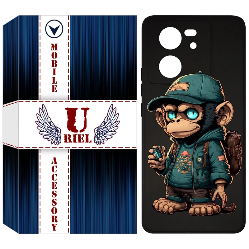 کاور یوریل قاب مدل KSH کد 36 طرح میمون مناسب برای گوشی موبایل شیائومی 13T / 13T Pro / Redmi K60 Ultra