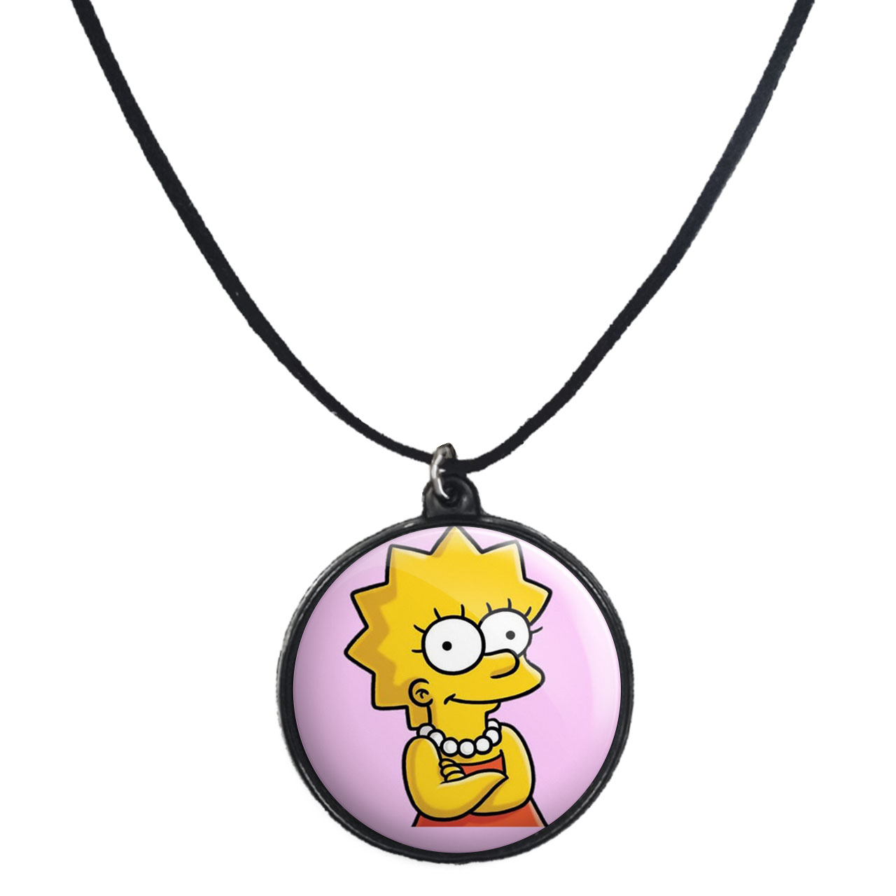 گردنبند پرمانه طرح سیمپسون ها کد pmb.21280 مدل دو طرفه