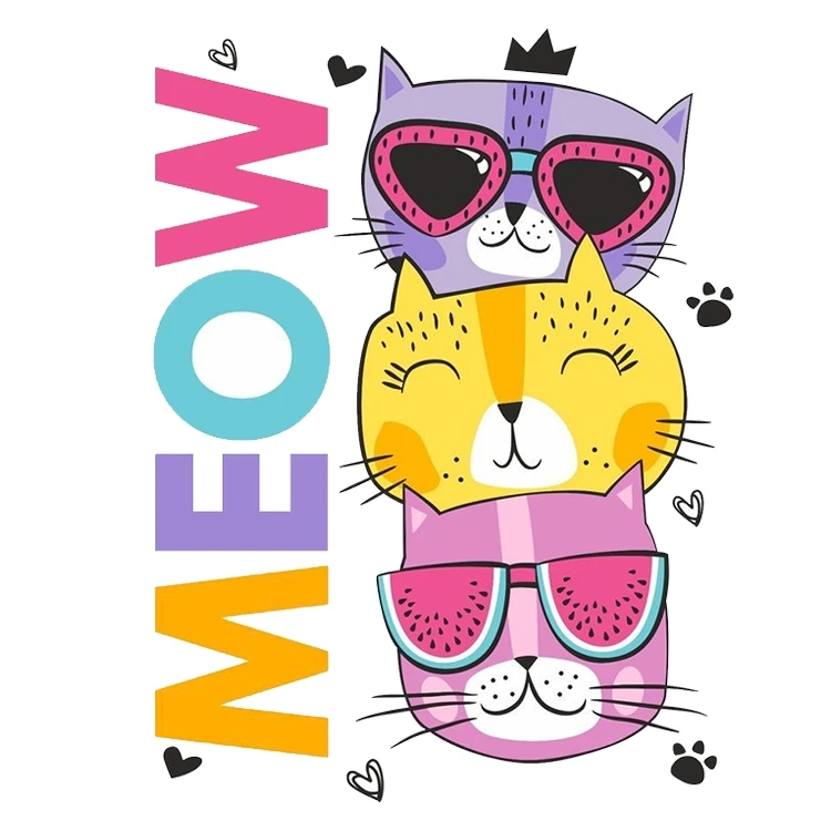 استیکر پارچه و لباس پاد آفرین مدل گربه کد 87