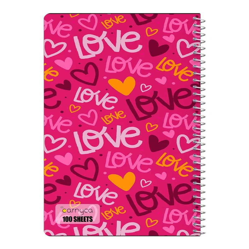 دفتر مشق 100 برگ سیمی کارنیکا طرح پترن عشق Love Pattern کد 51355