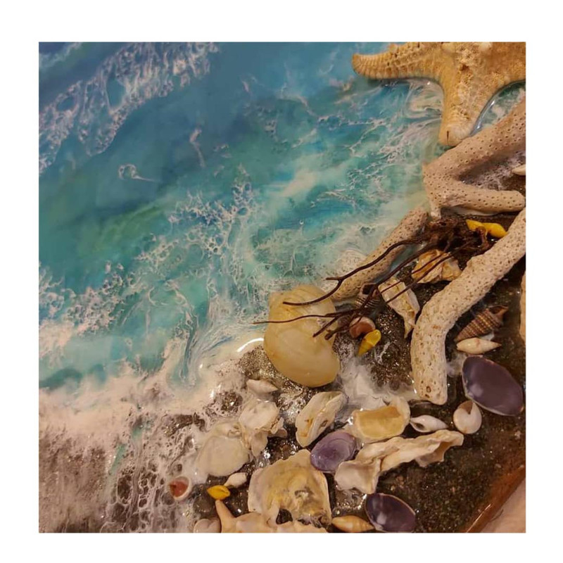 تابلو رزین طرح ساحل کد N201