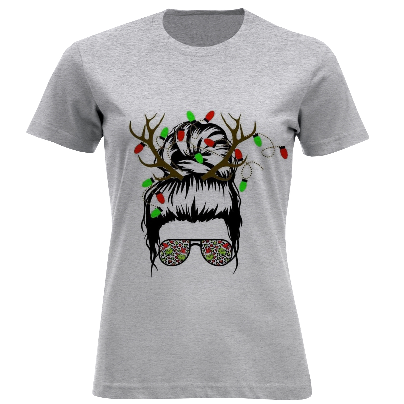 تی شرت آستین کوتاه زنانه مدل دخترعینکی F1496