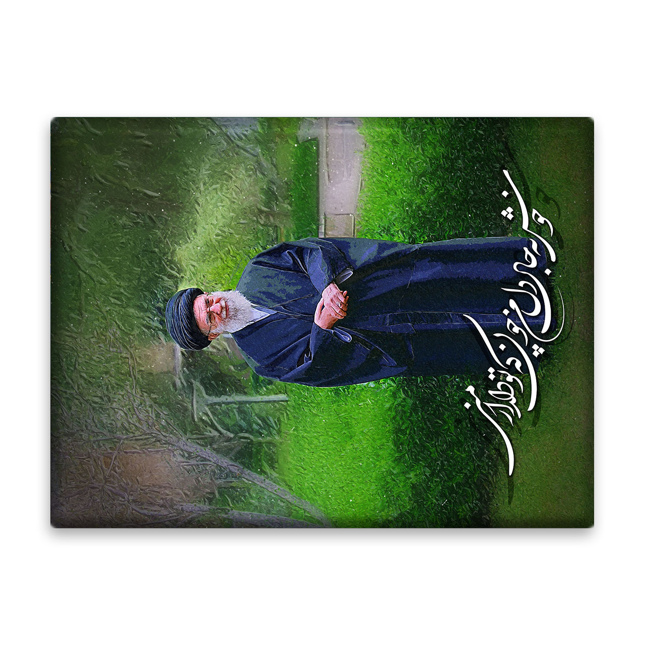 کاشی اطلس آبی  طرح امام سید علی خامنه ایی مدل T5298