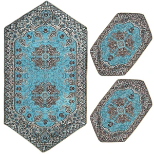 ست سه تکه رومیزی ترمه مدل نسترن کد BS3-3