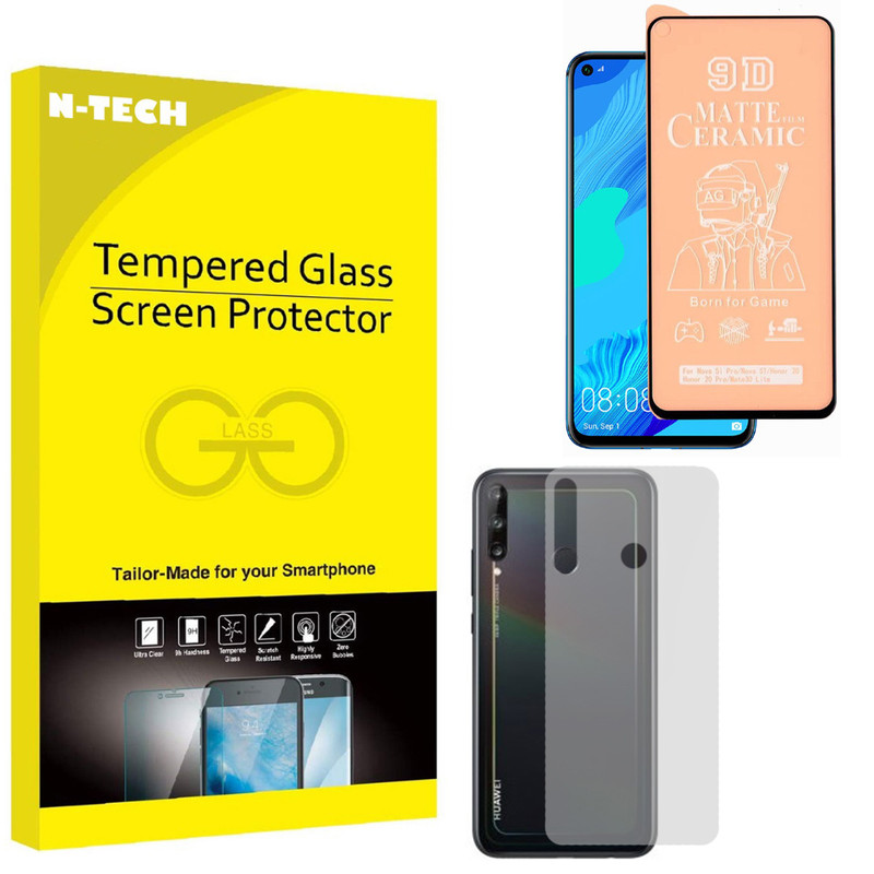  محافظ صفحه نمایش سرامیکی مات انتک مدل CRBKM-01 مناسب برای گوشی موبایل هوآوی Y7P به همراه محافظ پشت گوشی 