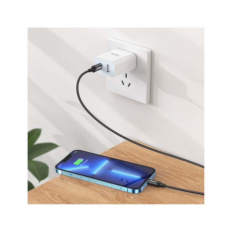 خرید و قیمت کابل تبدیل USB-C به لایتنینگ هوکو مدل X89 20W طول 1 متر 
