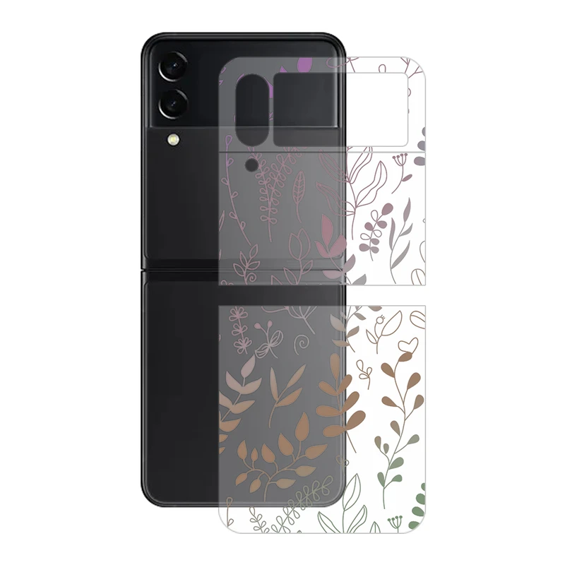 برچسب پوششی ریمکس مدل Clea طرح برگ مناسب برای گوشی موبایل سامسونگ Galaxy Z Flip3