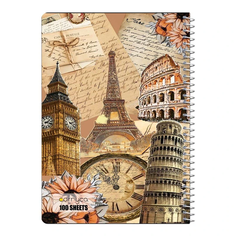 دفتر مشق 100 برگ سیمی کارنیکا طرح وینتج اسکرپ بوک Vintage Scrapbook کد 86483
