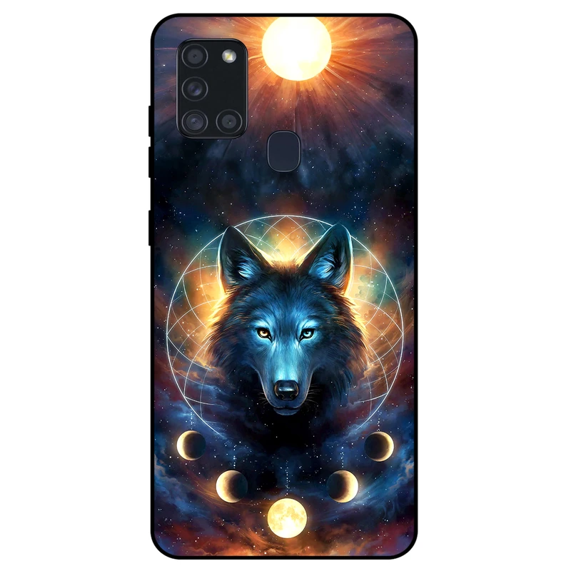 کاور مگافون طرح گرگ و ماه مدل 8006 مناسب برای گوشی موبایل سامسونگ Galaxy A21 S   
