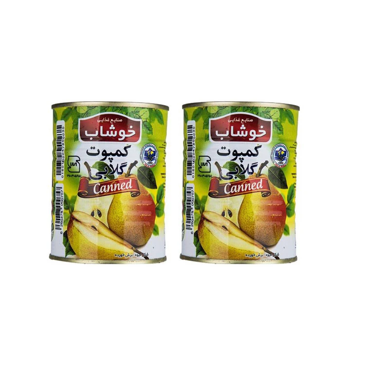 کمپوت گلابی خوشاب - 350 گرم بسته 2 عددی