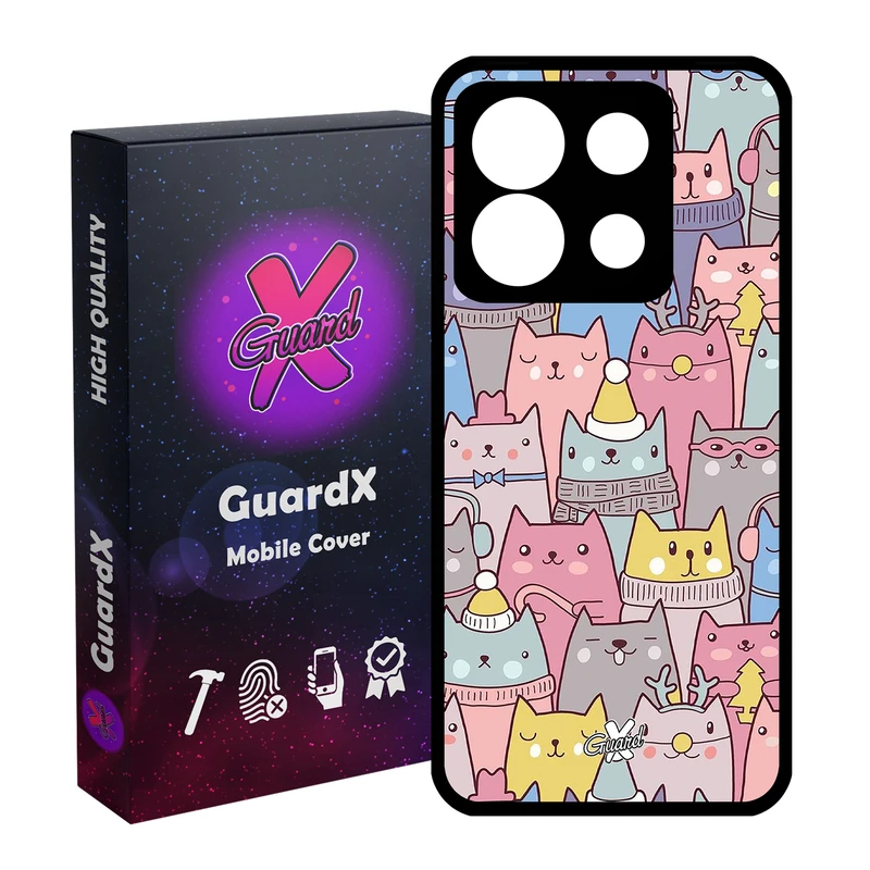 کاور گارد ایکس طرح Cat مدل Glass10074 مناسب برای گوشی موبایل شیائومی Redmi Note 13 5G