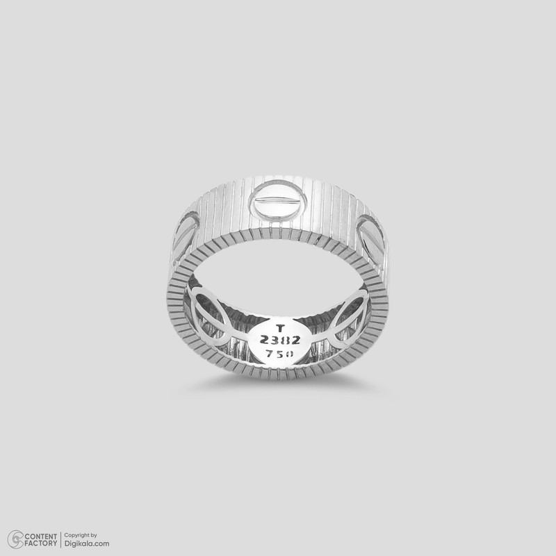 انگشتر طلا 18 عیار زنانه با طرح کارتیه لاو گلدم مدل R348005  - 7