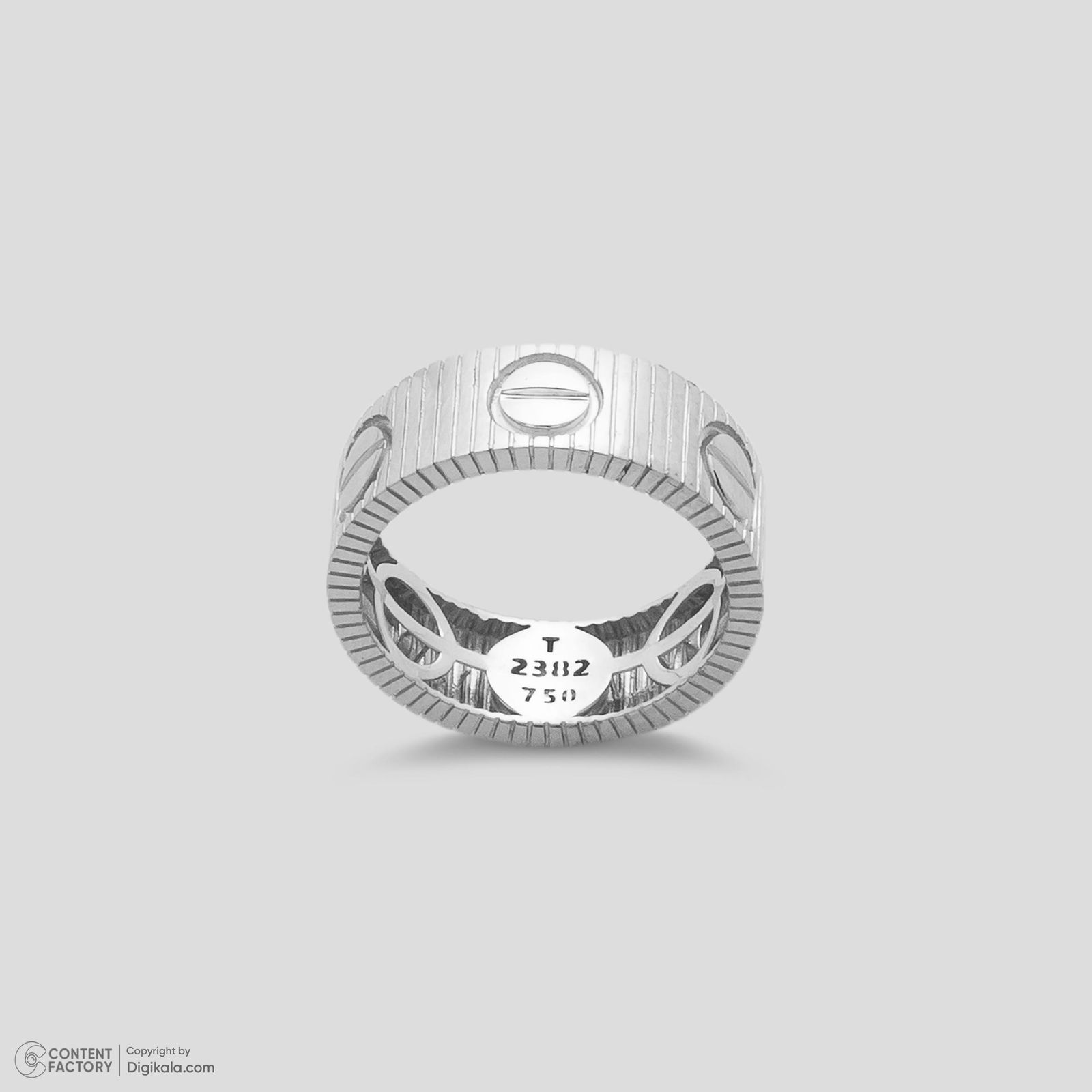 انگشتر طلا 18 عیار زنانه با طرح کارتیه لاو گلدم مدل R348005 سایز 53 -  - 7