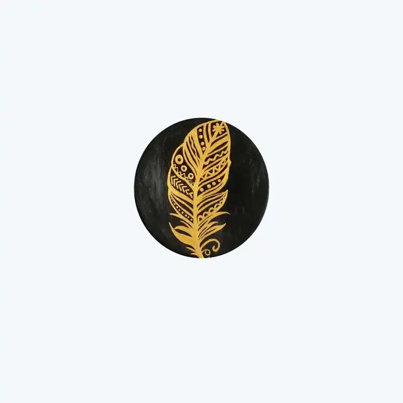 بشقاب دیوارکوب سفالی طرح پر مجموعه 4عددی