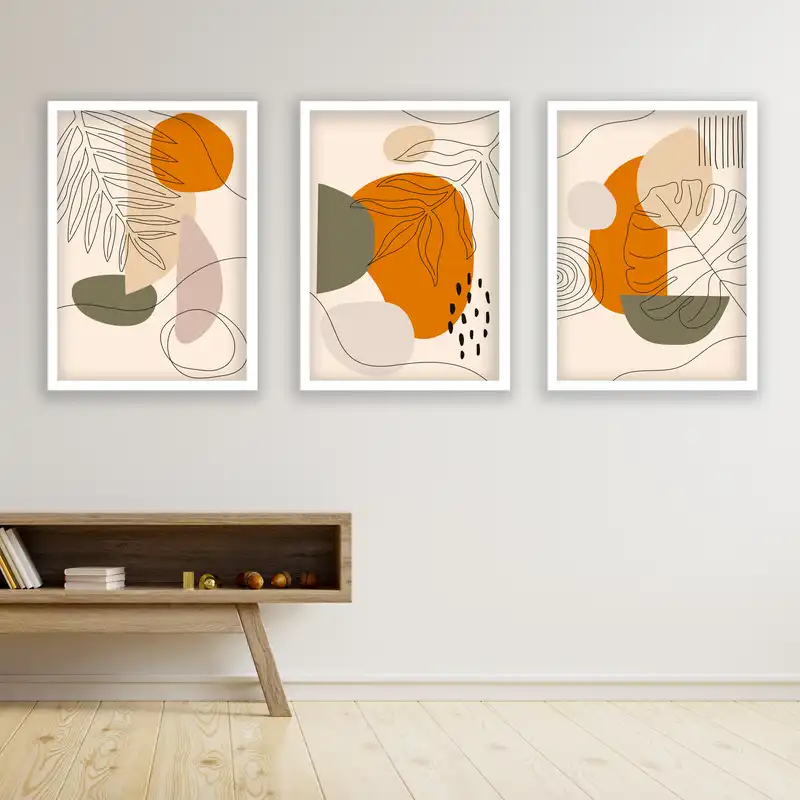 تابلو مدل مینیمال دکوراتیو کد LA-G30108 مجموعه 3 عددی