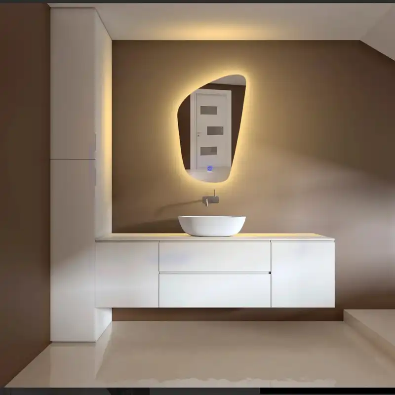 آینه سرویس بهداشتی تارا دکور مدل لمسی طرح دفرمه کد Dt198