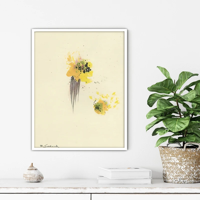 تابلو آتریسا طرح آبستره مدرن مدل ATFF258 فریم سفید