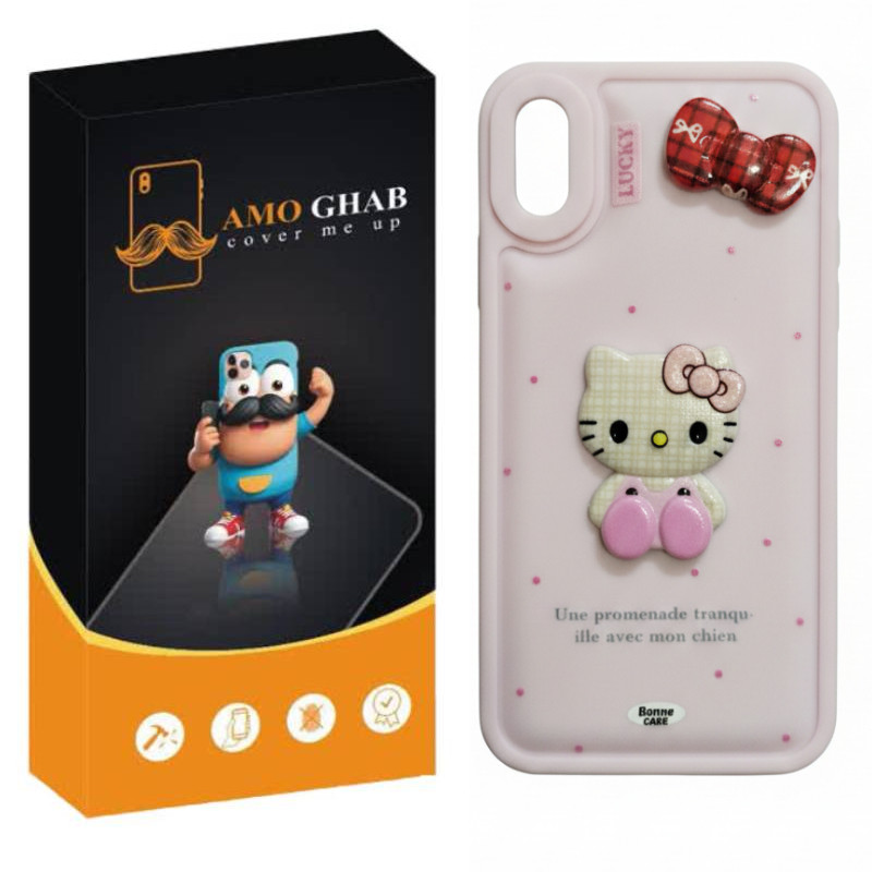 کاور عمو قاب مدل کیتی عروسکی مناسب برای گوشی موبایل اپل Iphone X / XS