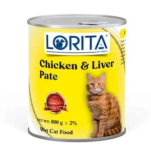 کنسرو غذای گربه لوریتا مدل CHICKEN & LIVER PATE وزن 800 گرم