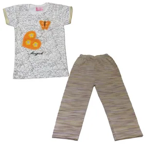 ست تی شرت و شلوار دخترانه مدل پروانه ای کد 03