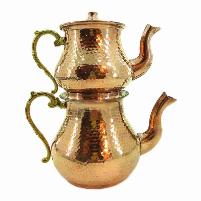 ست کتری قوری مسی کد 02