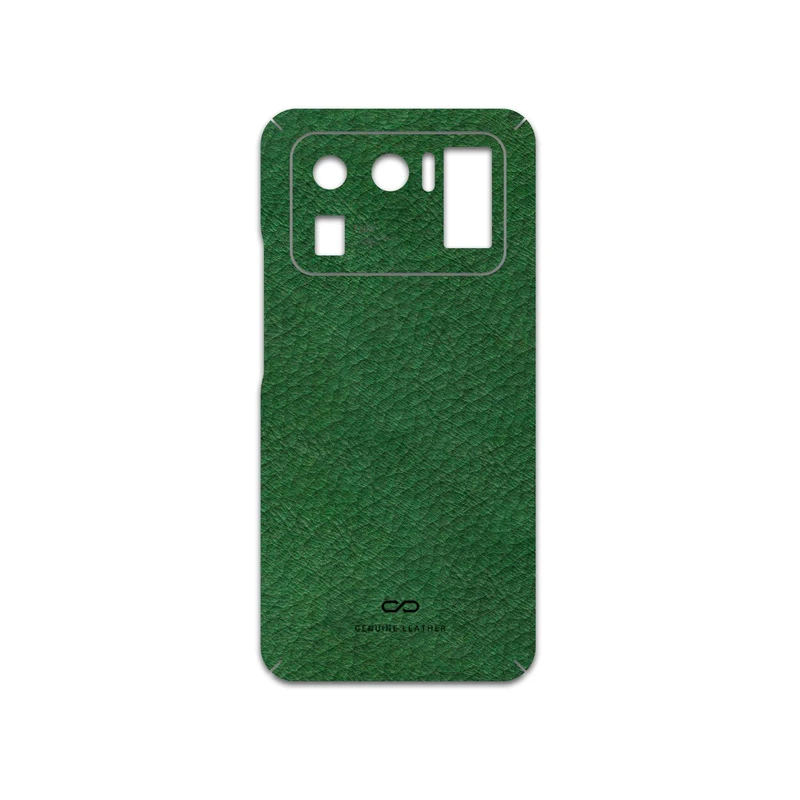 برچسب پوششی ماهوت مدل Green-Leather مناسب برای گوشی موبایل شیائومی Mi 11 Ultra