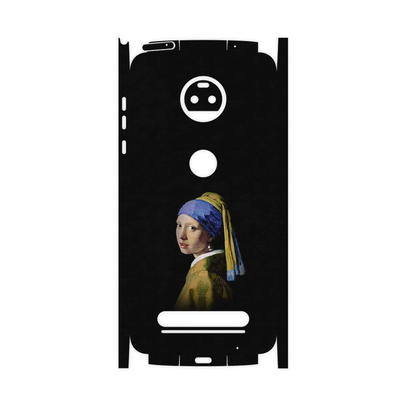 برچسب پوششی ماهوت مدل Girl with a Pearl Earring of Vermeer-FullSkin مناسب برای گوشی موبایل موتورولا Moto Z2 Force