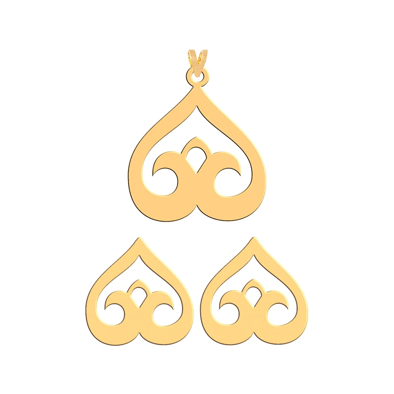 نیم ست طلا 18 عیار زنانه فرشته طرح اسلیمی WHSL-00075