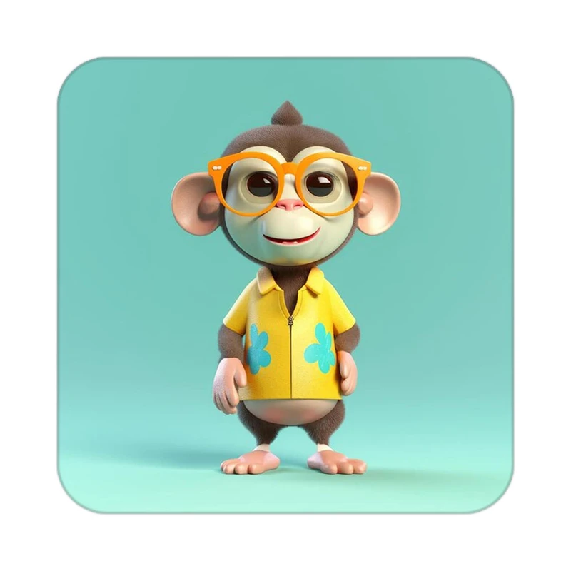 زیر لیوانی کاکتی طرح حیوانات کارتونی مدل mp28455