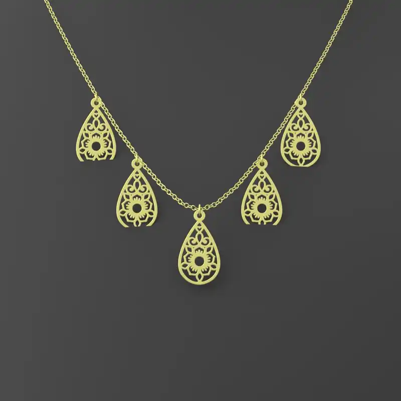 گردنبند طلا 18 عیار زنانه مدوپد مدل گل کد RNA11524