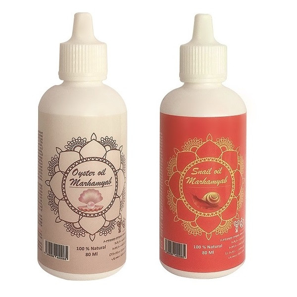روغن تقویت کننده مو مرهم یاب مدل حلزون و صدف حجم 80 میلی لیتر مجموعه 2 عددی