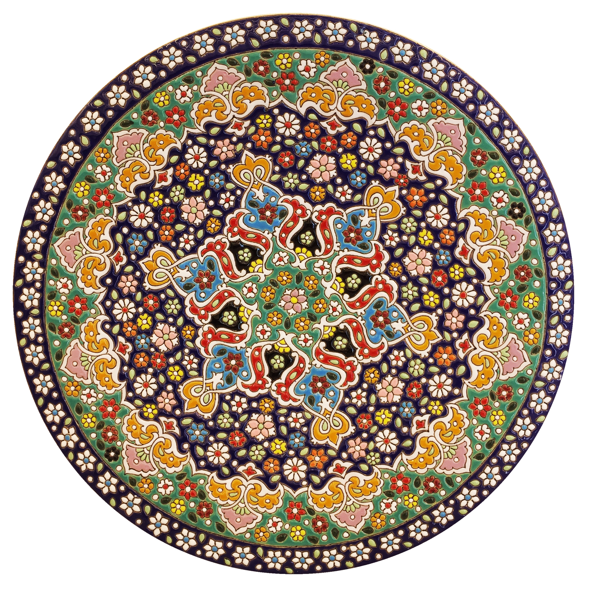 بشقاب میناکاری سفالی زمانیان کد ZMN30022