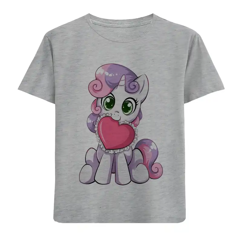 تی شرت آستین کوتاه بچگانه مدل اسب یال بنفش F681