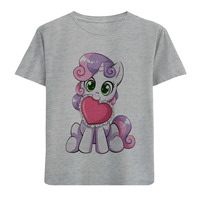 تی شرت آستین کوتاه بچگانه مدل اسب یال بنفش F681