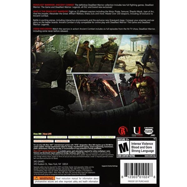 بازی Deadliest Warrior Ancient Combat مخصوص Xbox 360