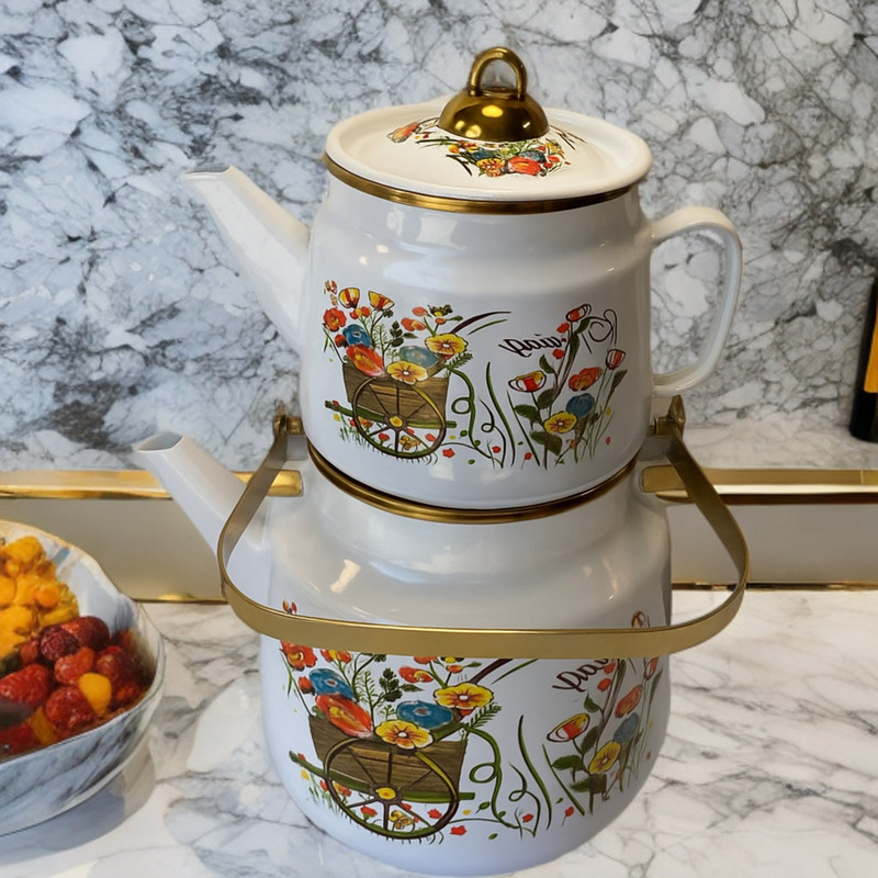 ست کتری و قوری مدل KR04 گنجایش کتری 3 لیتر گنجایش قوری 1 لیتر