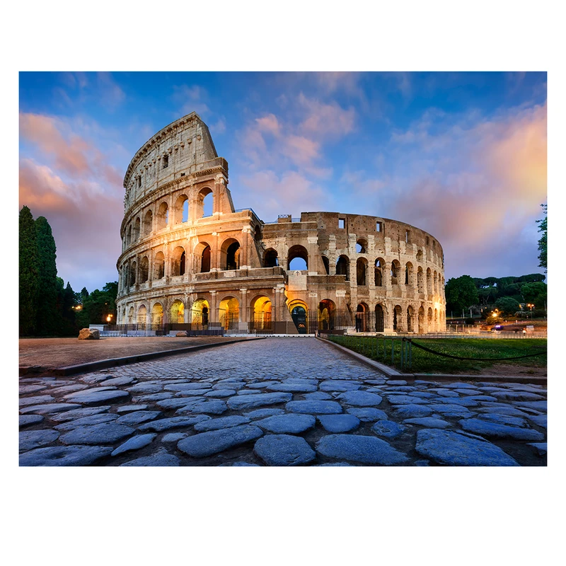 فرش پارچه‌ای مدل فرشینه طرح بنای تاریخی روم باستان کد AR3060277