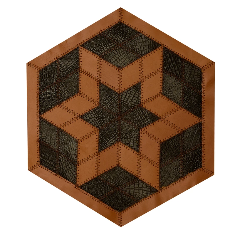 رومیزی مدل شش ضلعی چرم طبیعی کد 006