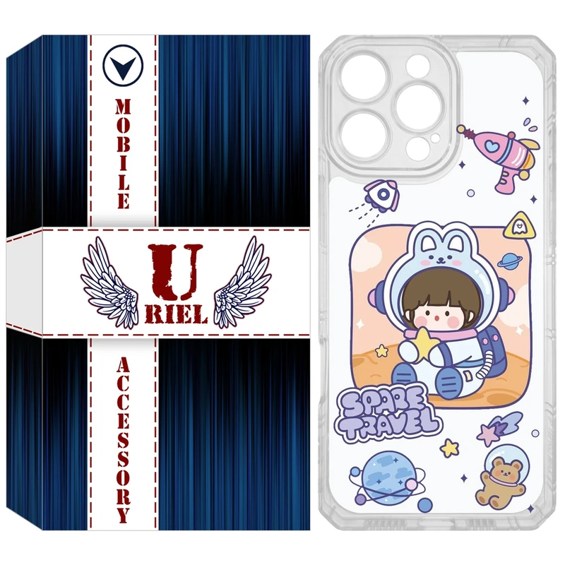 کاور یوریل مدل Clear کد 9 طرح دختر فضانورد مناسب برای گوشی موبایل اپل iPhone 16 Pro
