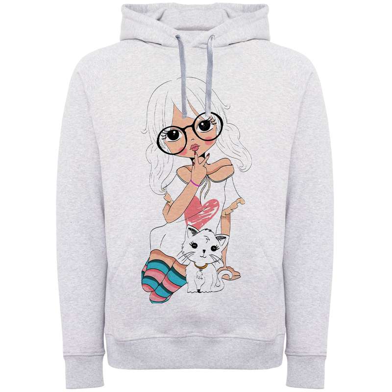 هودی زنانه مدل دختر عینکی F823