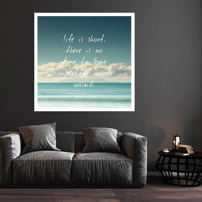 تابلو بکلیت طرح جمله انگیزشی زندگی مدل قاب شاسی W-S10151