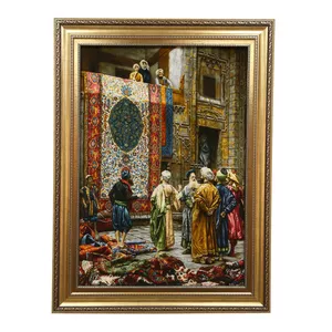 تابلو فرش دستباف مدل منظره طرح بازار قاهره حسن زاده کد 920