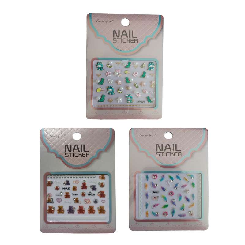 استیکر طراحی ناخن اسنوفاکس کد 041 مجموعه 3 عددی