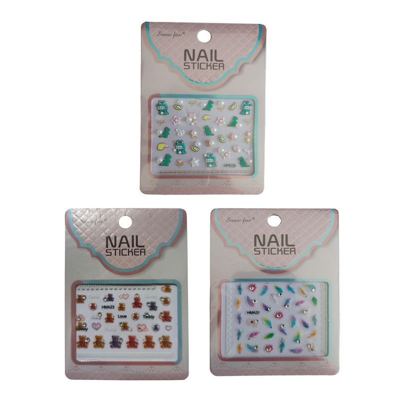 استیکر طراحی ناخن اسنوفاکس کد 041 مجموعه 3 عددی