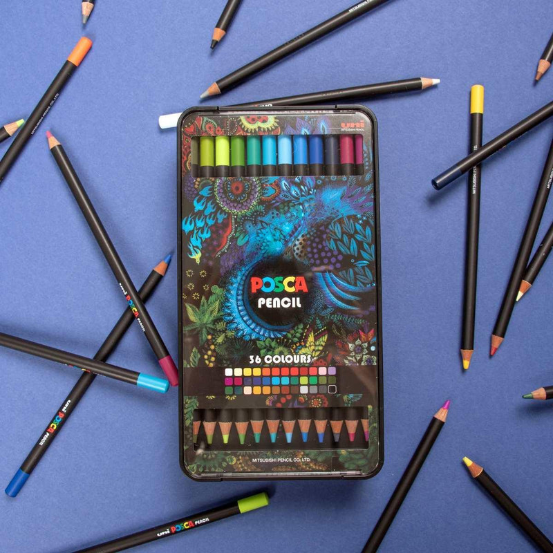 مداد رنگی 36 رنگ یونی بال مدل posca pencil