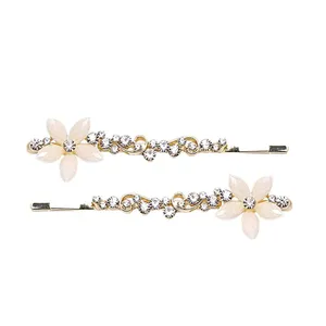 گیره مو زنانه مدل انبری گل بابونه بسته 2 عددی