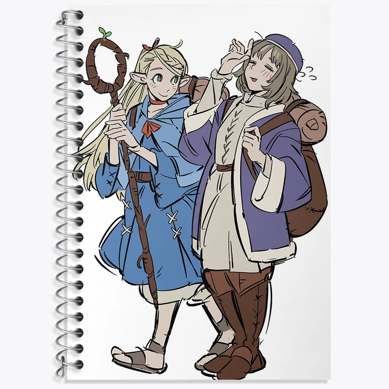 دفتر زبان 50 برگ خندالو مدل دو خط طرح فالین و مارسیل انیمه خوشمزه در سیاه چال کد 35903