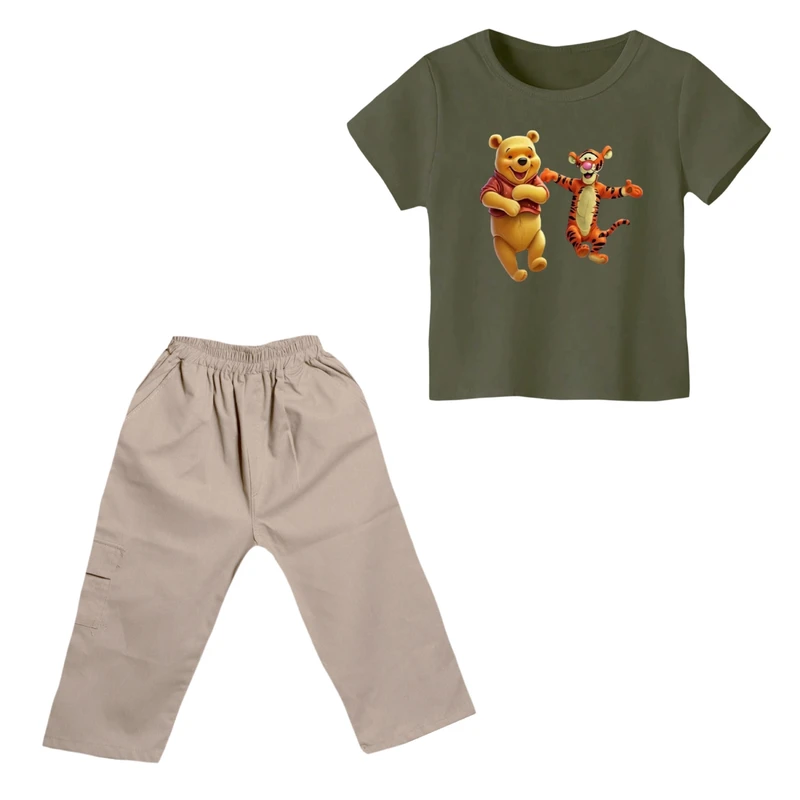 ست تی شرت و شلوارک پسرانه مدل پو کد 64